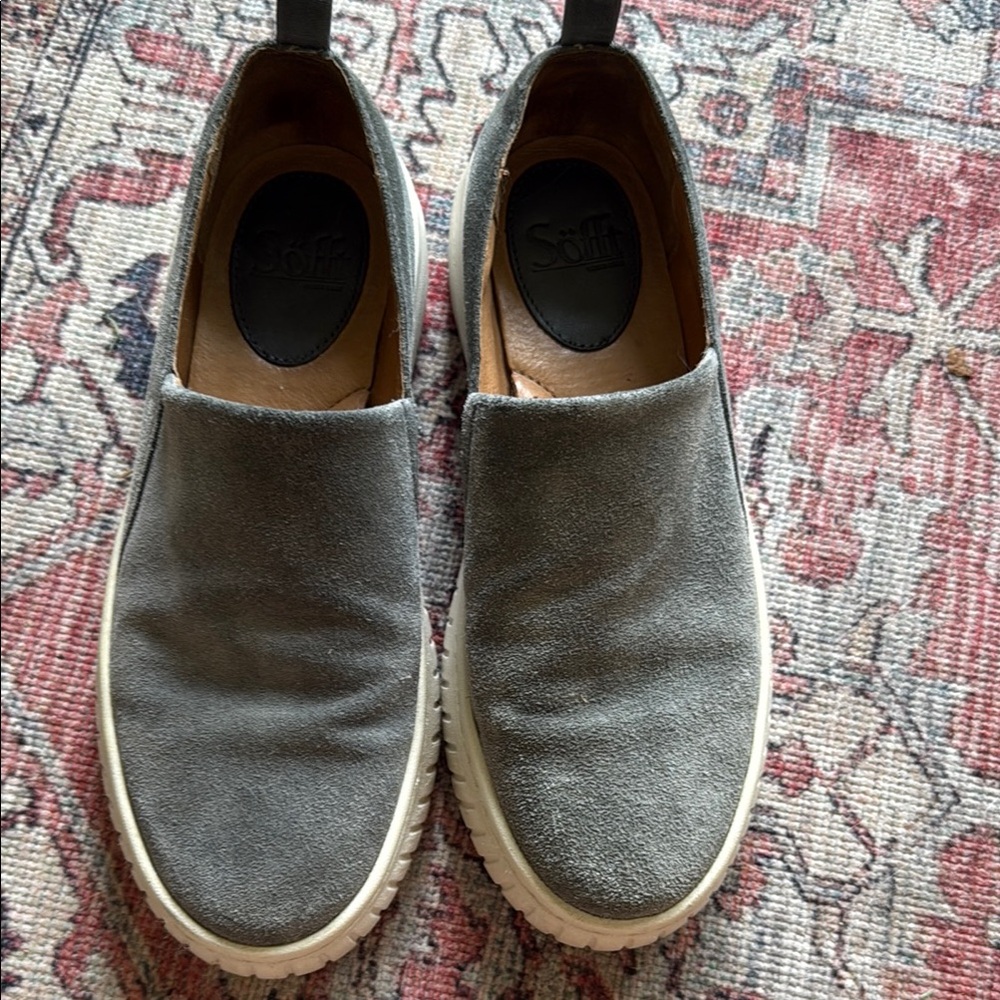 Sofft Gray and Blue Sneakers Minimalist Slip-On